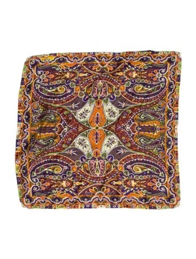 Pre-owned Etro Silk Printed Scarf In Purple