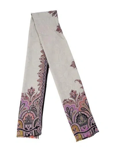 Pre-owned Etro Silk Printed Scarf In Purple