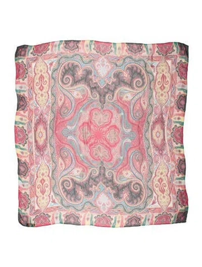 Pre-owned Etro Silk Printed Scarf In Red