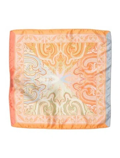 Pre-owned Etro Silk Printed Scarf W/ Tags In Pink