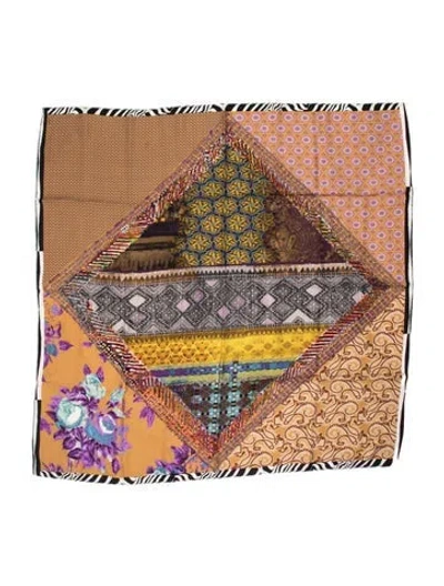 Pre-owned Etro Silk Printed Scarf In Yellow