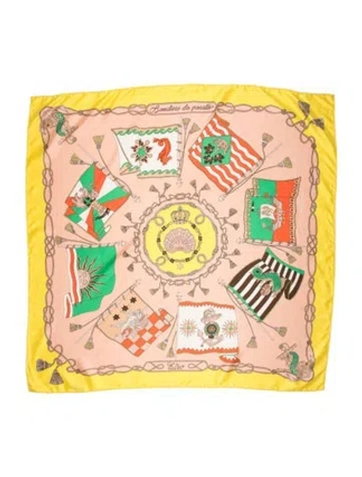 Pre-owned Etro Silk Printed Scarf In Yellow