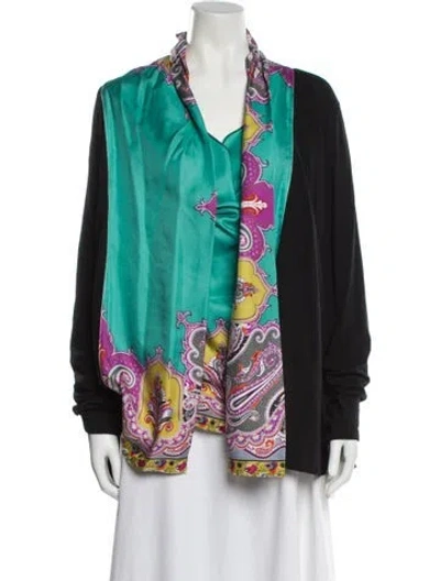 Pre-owned Etro Silk Printed Set In Green