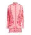 Etro Printed Button-up Silk Shirt In Pink