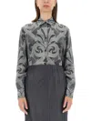Etro Silk Printed Shirt With Classic Collar In Multicolor