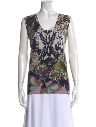 Pre-owned Etro Silk Printed Sweater In Black