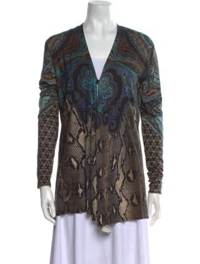 Pre-owned Etro Silk Printed Sweater In Black