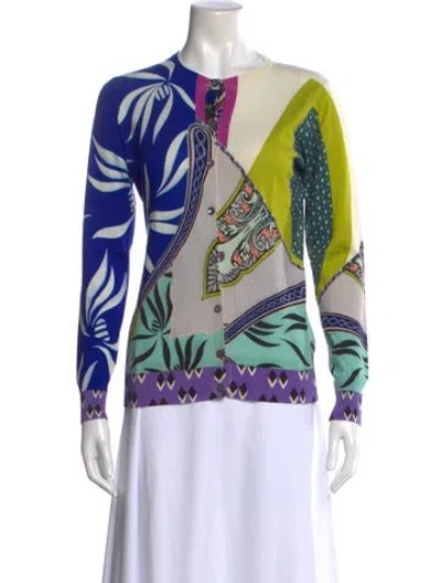 Pre-owned Etro Silk Printed Sweater In Blue