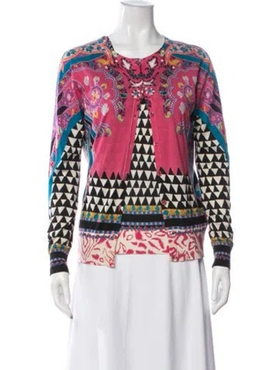 Pre-owned Etro Silk Printed Sweater In Blue
