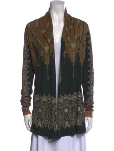 Pre-owned Etro Silk Printed Sweater In Green