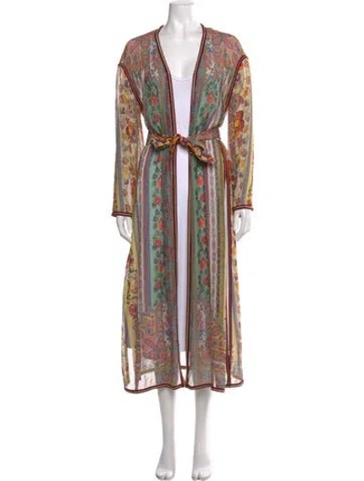 Pre-owned Etro Silk Printed Sweater In Green