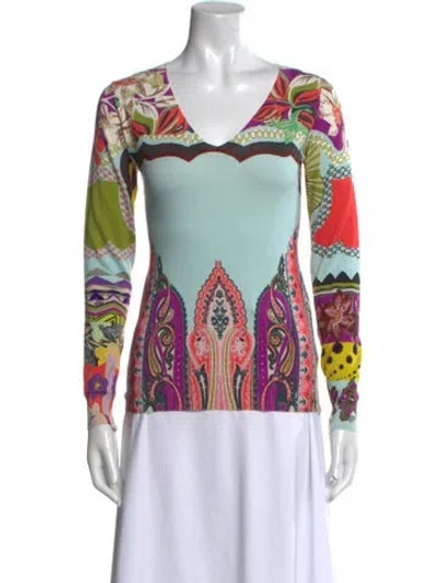 Pre-owned Etro Silk Printed Sweater In Multi