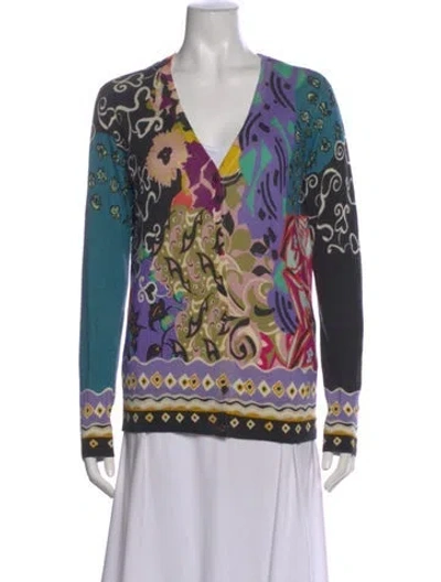Pre-owned Etro Silk Printed Sweater In Multi