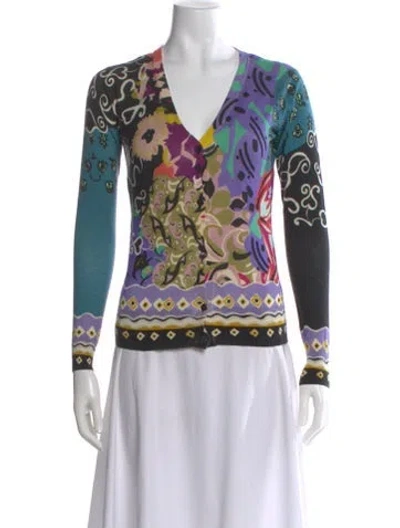 Pre-owned Etro Silk Printed Sweater In Multi