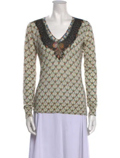 Pre-owned Etro Silk Printed Sweater In Neutral