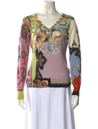 Pre-owned Etro Silk Printed Sweater In Neutral