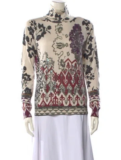 Pre-owned Etro Silk Printed Sweater In Neutral