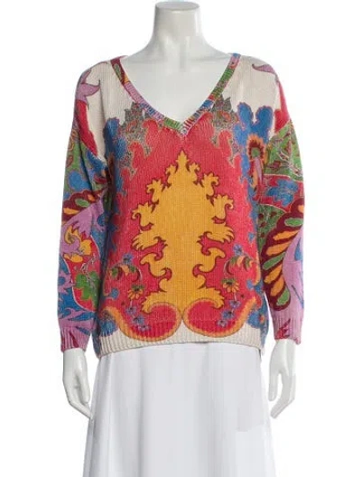 Pre-owned Etro Silk Printed Sweater In Neutral