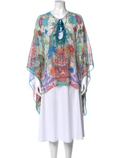 Pre-owned Etro Silk Printed Sweater In Orange