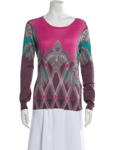 Pre-owned Etro Silk Printed Sweater In Pink