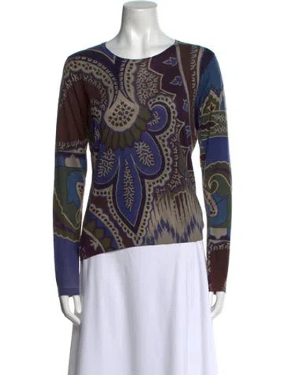 Pre-owned Etro Silk Printed Sweater In Purple