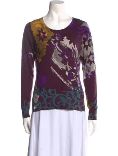 Pre-owned Etro Silk Printed Sweater In Purple