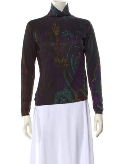 Pre-owned Etro Silk Printed Sweatshirt In Black