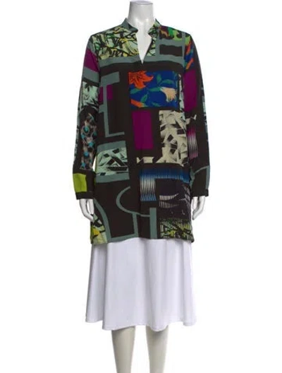 Pre-owned Etro Silk Printed Top In Black