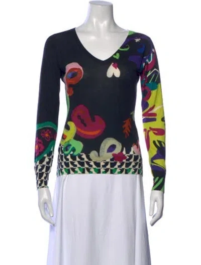 Pre-owned Etro Silk Printed Top In Blue