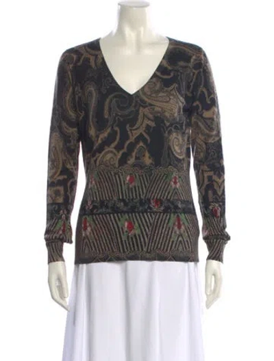 Pre-owned Etro Silk Printed Top In Multi