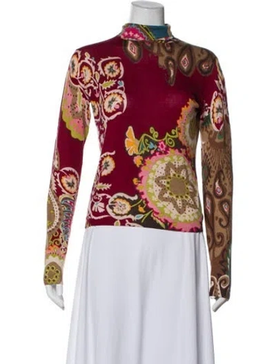 Pre-owned Etro Silk Printed Top In Multi