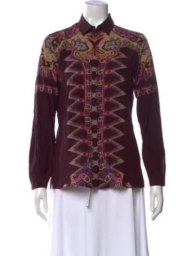 Pre-owned Etro Silk Printed Top In Multicolor