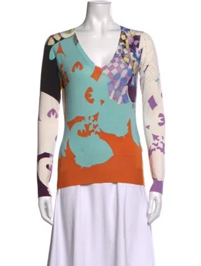 Pre-owned Etro Silk Printed Top In Multicolor