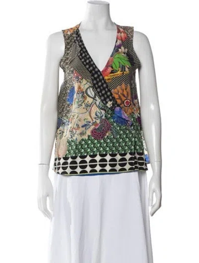 Pre-owned Etro Silk Printed Top In Neutral