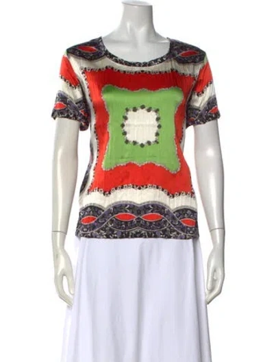 Pre-owned Etro Silk Printed Top In Neutral
