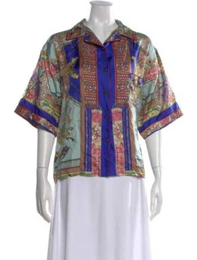 Pre-owned Etro Silk Printed Top In Pink