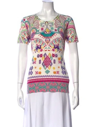 Pre-owned Etro Silk Printed Top In Pink