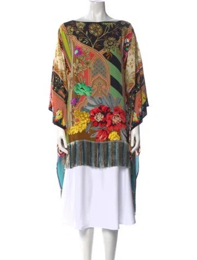 Pre-owned Etro Silk Printed Tunic In Black