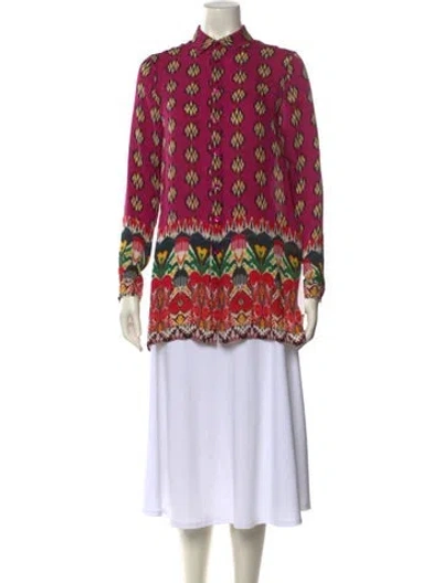 Pre-owned Etro Silk Printed Tunic In Pink