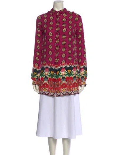Pre-owned Etro Silk Printed Tunic In Pink