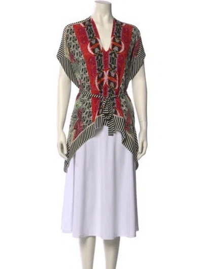 Pre-owned Etro Silk Printed Tunic In Red