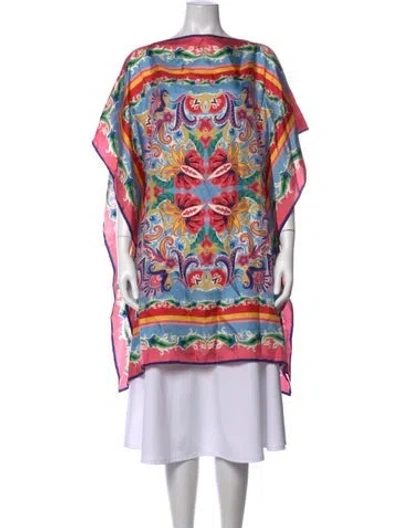 Pre-owned Etro Silk Printed Tunic W/ Tags In Multicolor