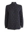 Etro Diamond Grid Long-sleeved Floral Shirt In Black
