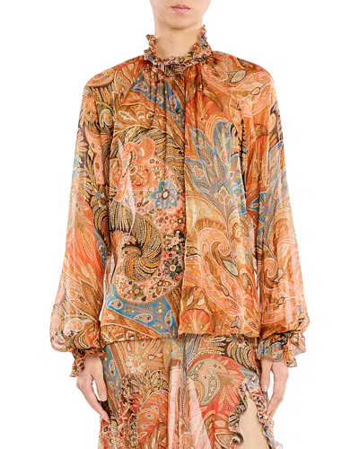 ETRO SILK RUFFLED SHIRT