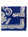 Etro Silk Scarf With Floral Print In Blue
