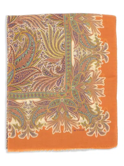 Etro Silk Scarf In Orange
