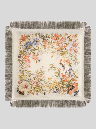 Etro , Silk Scarf With Fringing And Flora And Fauna Motif, Woman, Multicolour