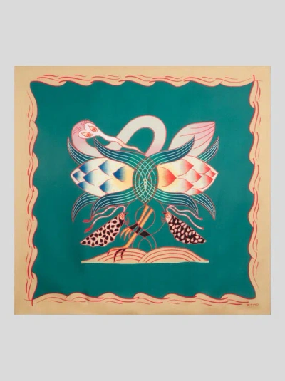 Etro , Silk Scarf With Placed Motif, Woman, Beige In Sand