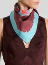 Etro , Silk Scarf With Placed Motif, Woman, Burgundy In Multi