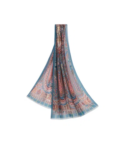 Etro Silk Scarf With Placed Print In Neutral